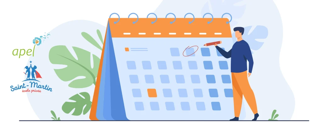 Illustration d’un homme entourant une date sur un calendrier